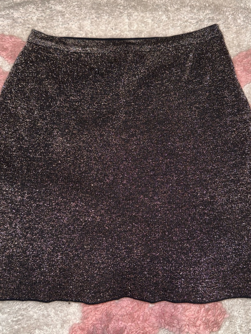 Zara Metallic Black Sparkle Knit Skirt